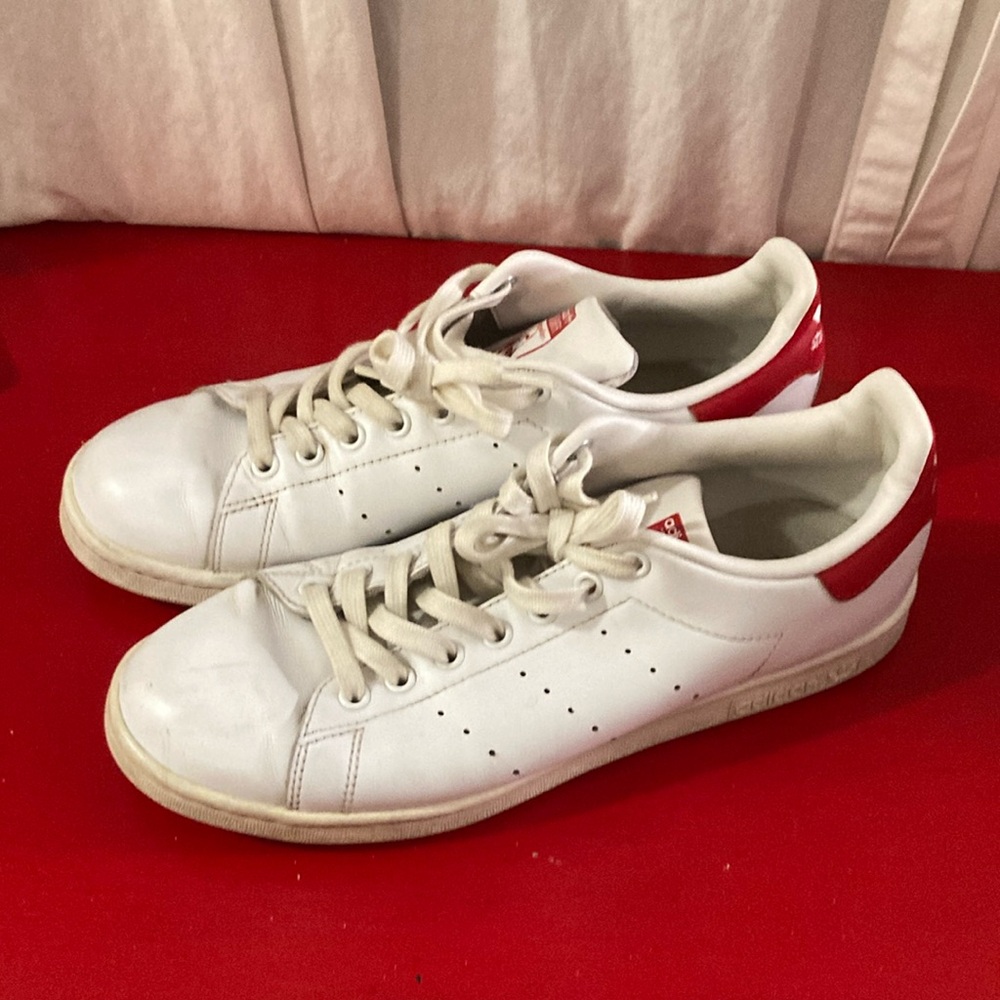 Vintage Stan Smith Adidas mens 9.5 red x white leather